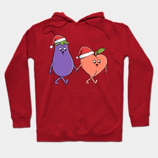 Christmas eggplant and peach Hoodie